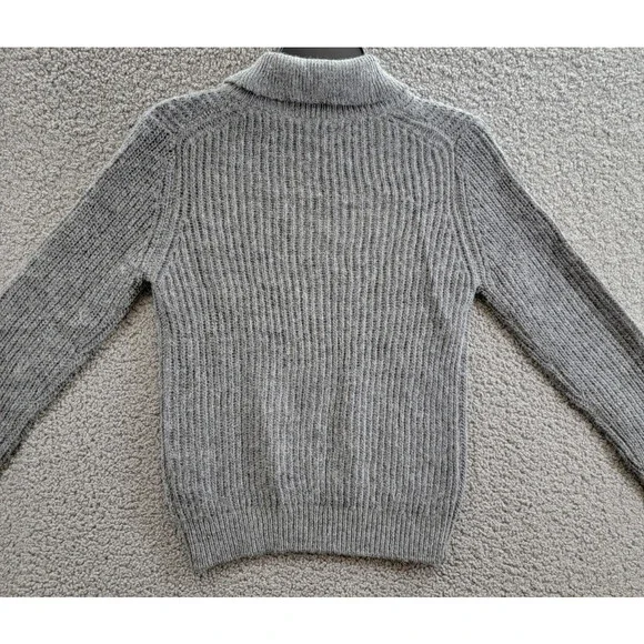 rag & bone Madix Wool-Alpaca Polo Sweater Women's S Charcoal Heather Pullover - Picture 9 of 14